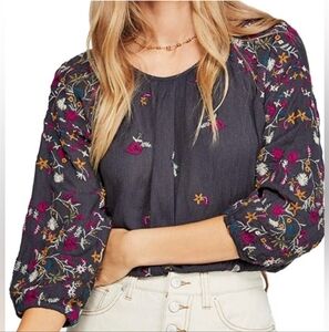 Free People Wild Flowers Blouse Top XS